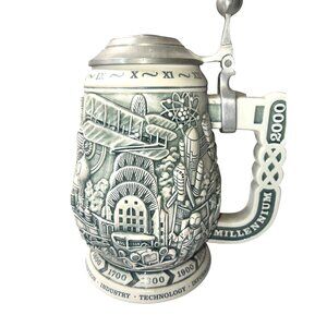 RARE 1000 Years Millennium Collectors Stein By CUI Inc Made In Brazil Globe Top